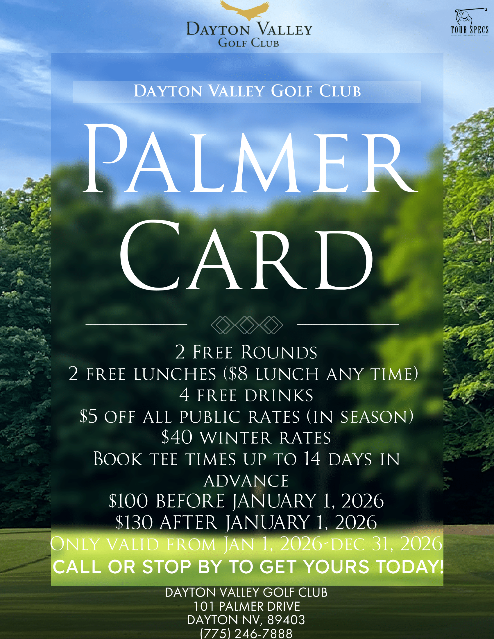 Players Card - Dayton Valley Country Club